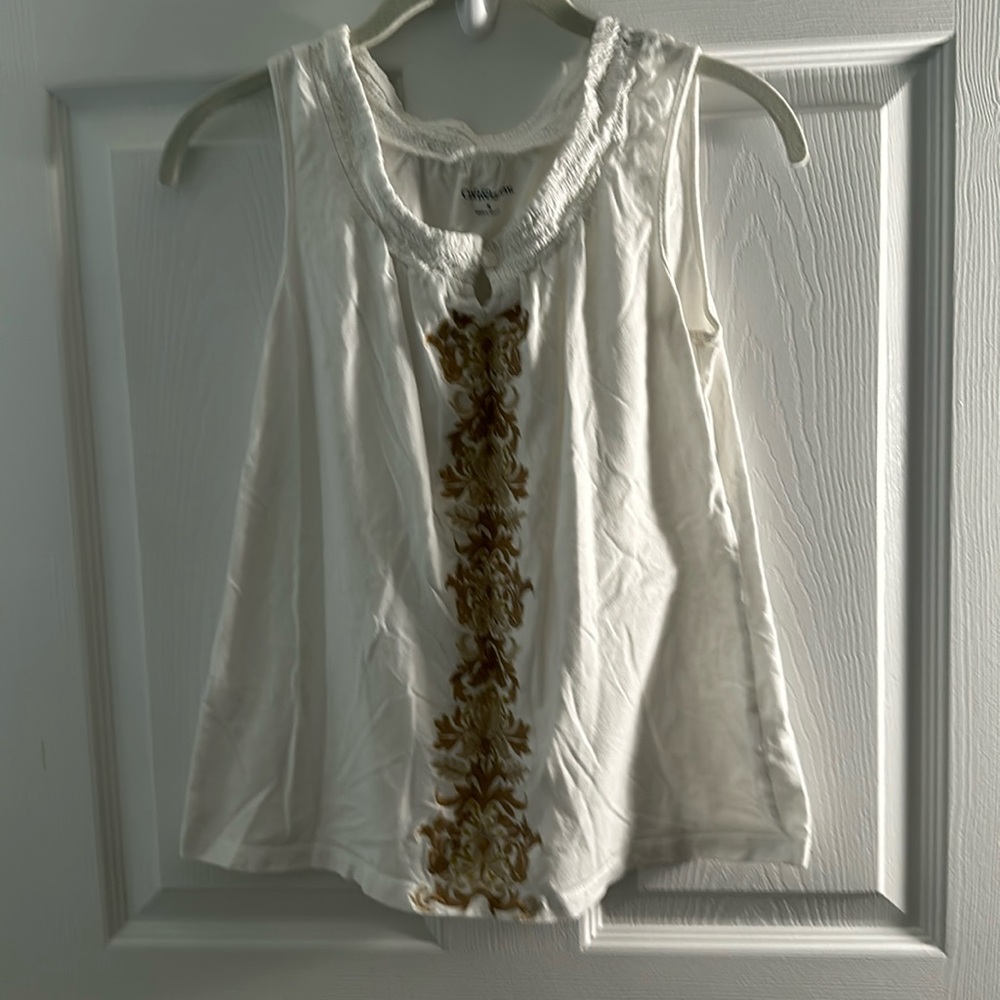 Croft&Barrow Smocked Collar Tank Top